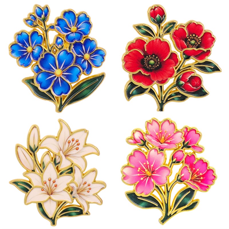 Bonito Broche de Esmalte Flora - Vintage Fashion Stores reseña y precio